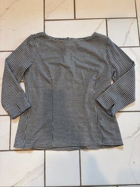 Talbots Petites Black and White Dot Boatneck Knit - classy, preppy - SP